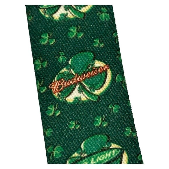Budweiser Lucky Shamrock Green Suspenders Wide St Paddy Day Bud Light 1.5 In - Picture 3 of 8